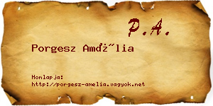 Porgesz Amélia névjegykártya